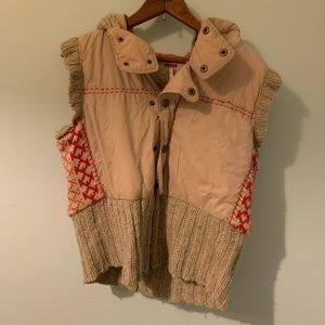 Vintage Free People sweater down puffer vest